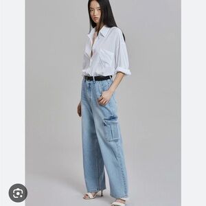 The Frankie Shop, Kai Cargo wide leg Jeans, Size XS
